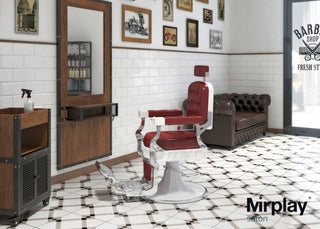 Industriellt designad spegel i naturligt material - Richard