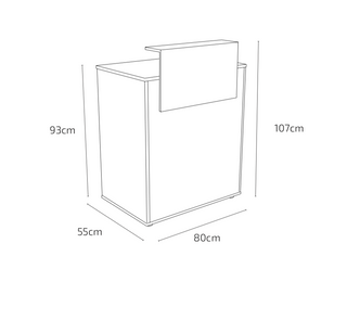 Grå kompakt design - Dylan Receptionsdisk