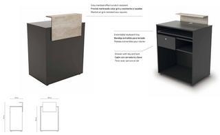 Grå kompakt design - Dylan Receptionsdisk