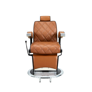 Vintage barberarstol i brun rutig design - Hugo BR