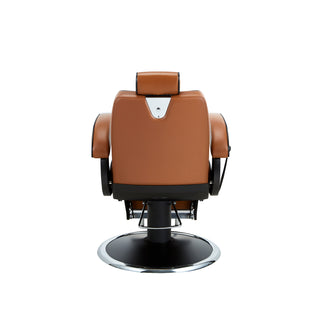 Vintage barberarstol i brun rutig design - Hugo BR