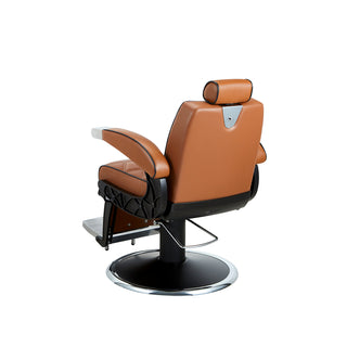 Vintage barberarstol i brun rutig design - Hugo BR
