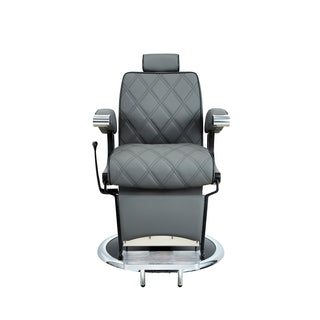 Grå barberarstol med rutig design - Hugo GG