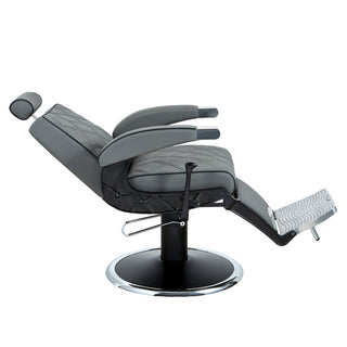 Grå barberarstol med rutig design - Hugo GG