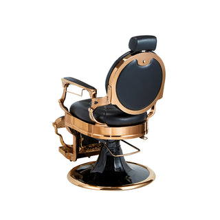 Svart barberarstol med koppar kanter, stark vintage karaktär - Kirk RS