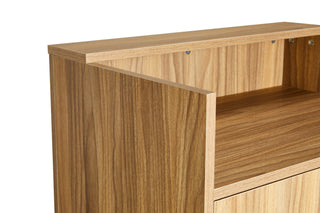 Högklassig receptionsdisk i ljusbrun trämelamin - Oke 5BR