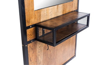 Industriellt designad spegel i naturligt material - Richard