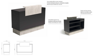 Grå, rymlig minimalistisk design - Thierry receptionsdisk