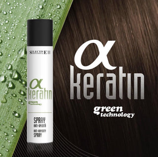 Alpha keratin är anti fuktspray som passar att använda för alla väderlekar för ett mer kontrollerat hår 