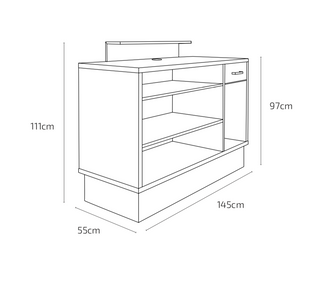 Grå, rymlig minimalistisk design - Thierry receptionsdisk